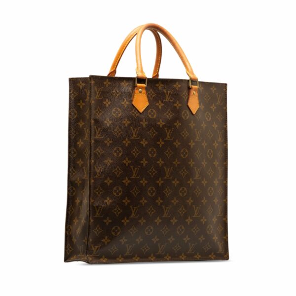 Brown LV Monogram Sac Plat Tote Bag - Image 2