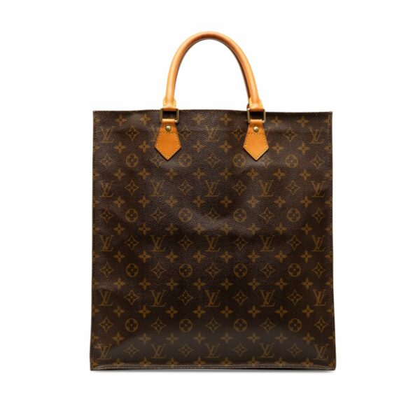 Brown LV Monogram Sac Plat Tote Bag - Image 3