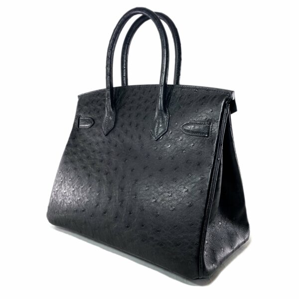 HM Birkin 30 Black Ostrich Rose Gold Hardware - Image 4