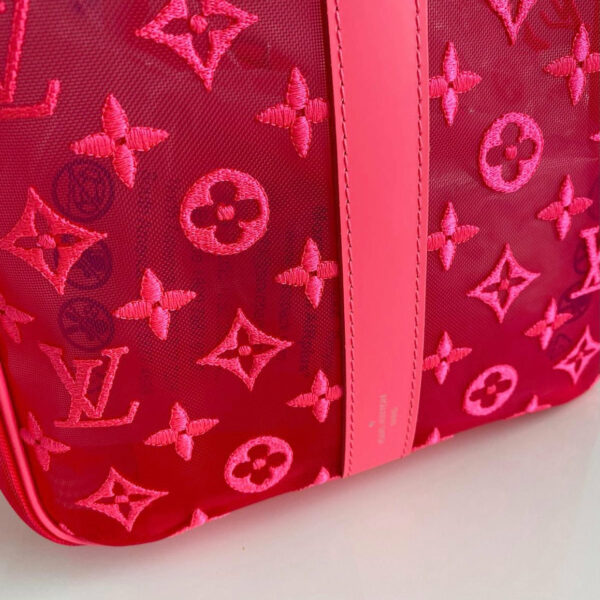 LV Keepall 50 Bandouliere Mesh Monogram Pink