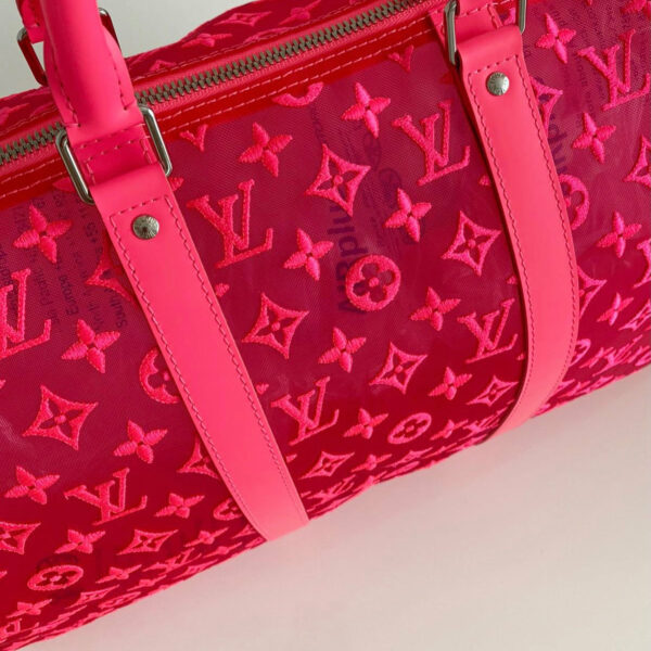 LV Keepall 50 Bandouliere Mesh Monogram Pink - Image 2