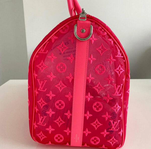 LV Keepall 50 Bandouliere Mesh Monogram Pink - Image 3