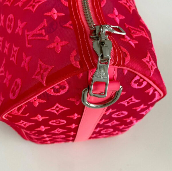 LV Keepall 50 Bandouliere Mesh Monogram Pink - Image 5