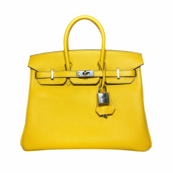 HM Birkin 25 Jaune de Naples Novillo Palladium Hardware