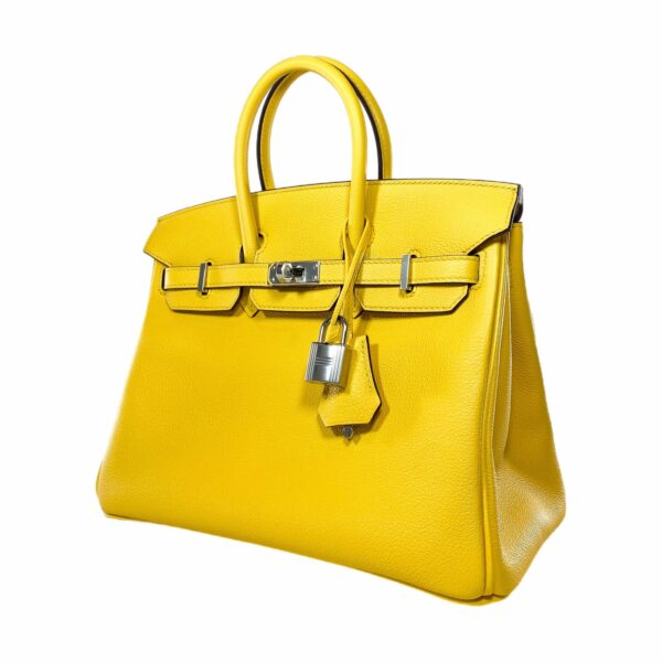 HM Birkin 25 Jaune de Naples Novillo Palladium Hardware - Image 3