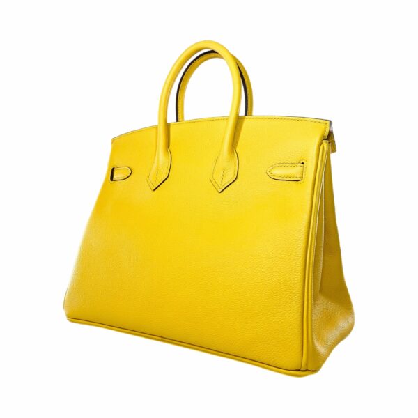 HM Birkin 25 Jaune de Naples Novillo Palladium Hardware - Image 4