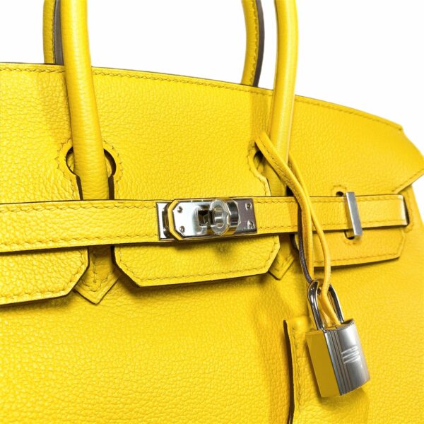 HM Birkin 25 Jaune de Naples Novillo Palladium Hardware - Image 11