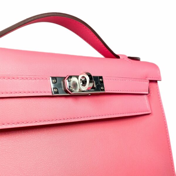 HM Rose Azalee Pochette Swift Palladium Hardware - Image 7