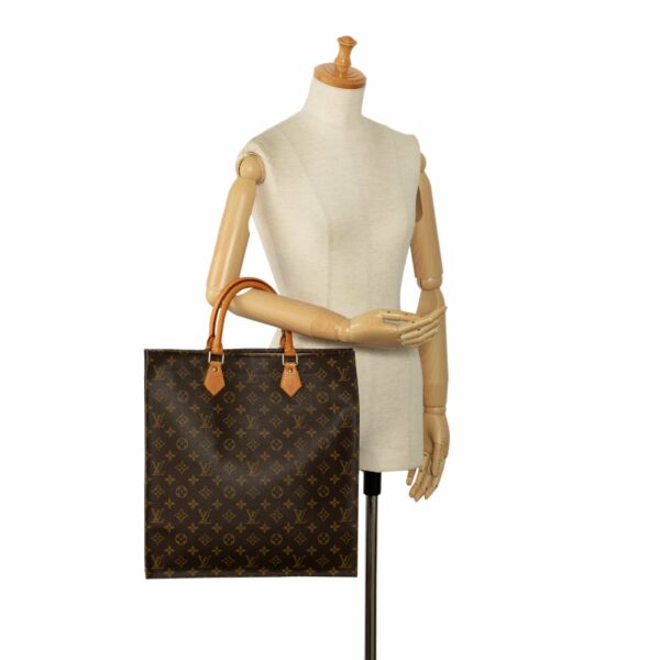 Brown LV Monogram Sac Plat Tote Bag - Image 8