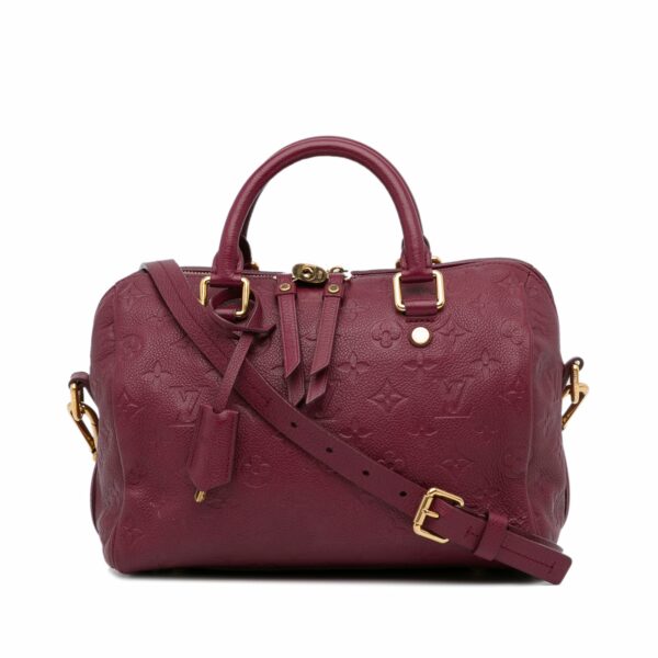 LV Speedy Bandoulière 25 Red Monogram Empreinte - Image 9