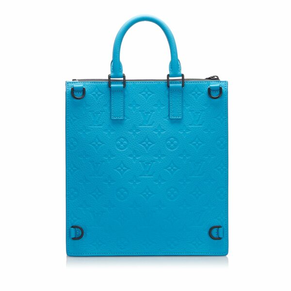 LV Sac Plat Blue Monogram Taurillon - Image 3