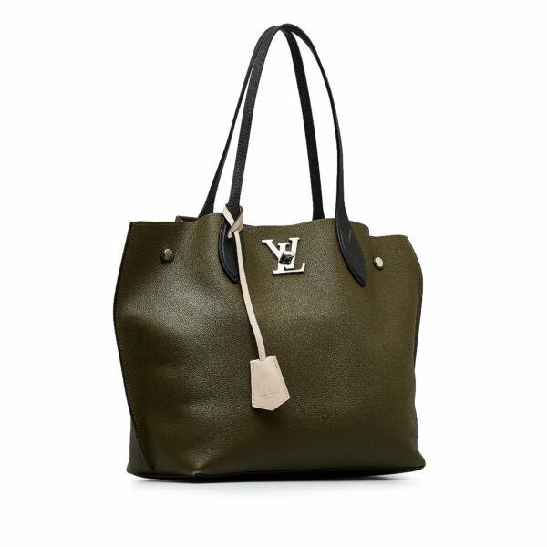 Green LV Lockme Go Tote