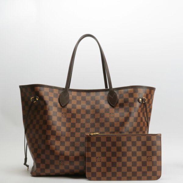 LV Neverfull GM Damier Ebene w/Pouch - Image 2