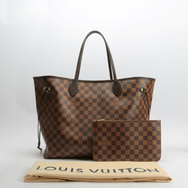 LV Neverfull GM Damier Ebene w/Pouch - Image 3