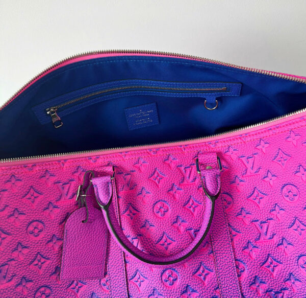 LV Pink Fluorescent Keepall 50 - Image 5