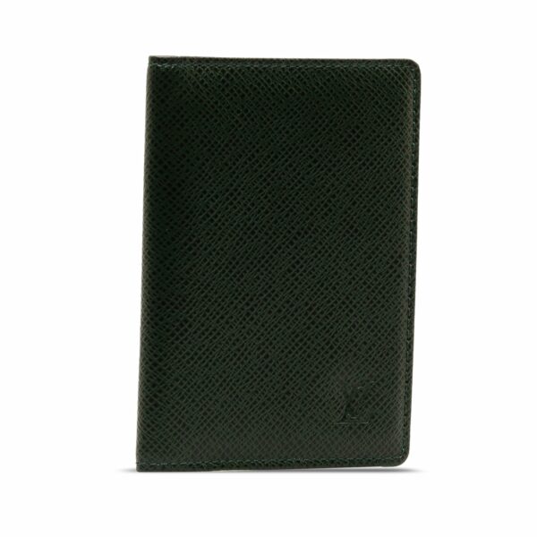 Green LV Taiga Business Card Holder - Image 2