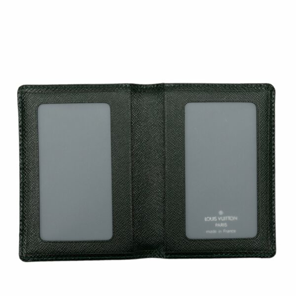 Green LV Taiga Business Card Holder - Image 5