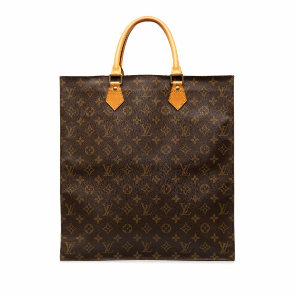 Brown LV Monogram Sac Plat Tote Bag - Image 3