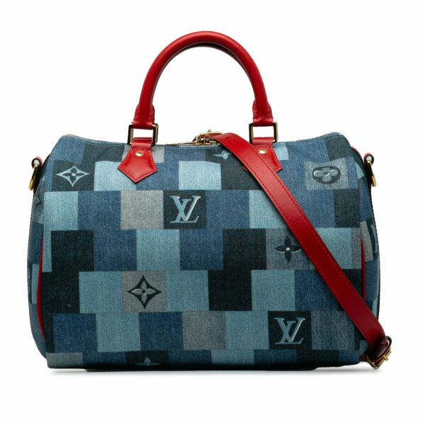 LV Speedy Bandouliere 30 Denim Patchwork