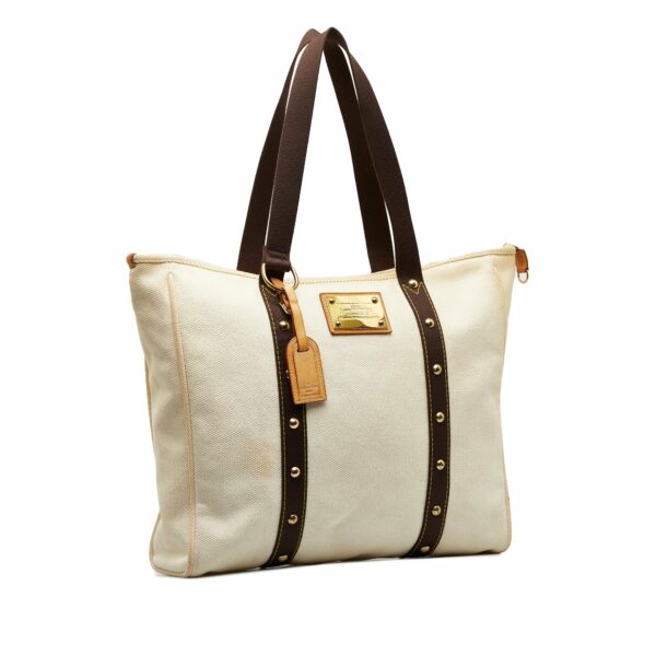 White LV Antigua Cabas GM Tote Bag