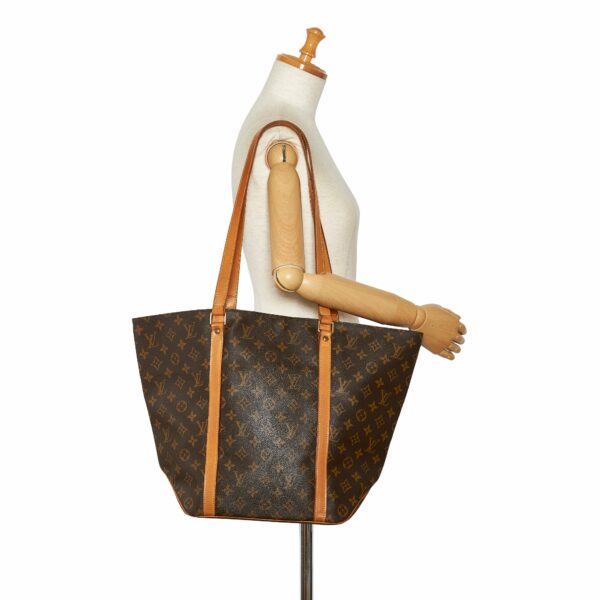 Brown LV Monogram Sac Shopping Tote Bag - Image 8