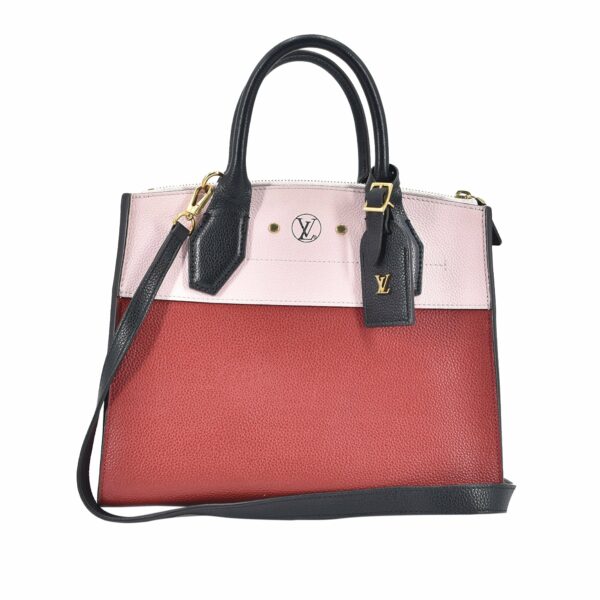 LV City Steamer PM Red Calfskin - Image 9