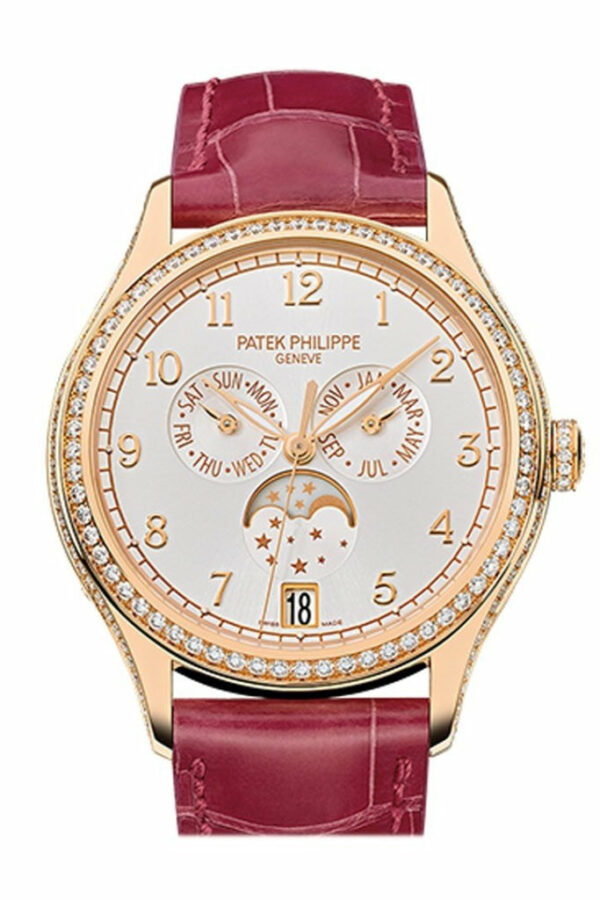 Patek Philippe Complications Silvery Sunburst Dial 18K Rose Gold Automatic 38Mm Ladies Watch