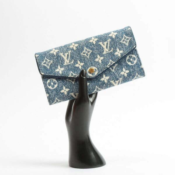 LV Jacquard Denim Sarah Wallet - Image 16