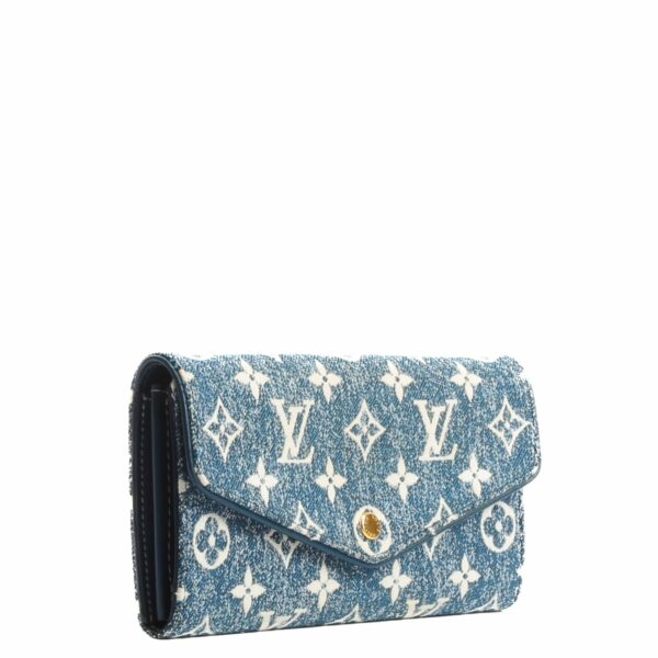 LV Jacquard Denim Sarah Wallet - Image 5