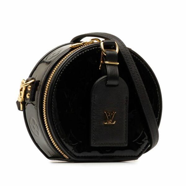 Black LV Vernis Mini Boite Chapeau Souple Crossbody Bag - Image 2