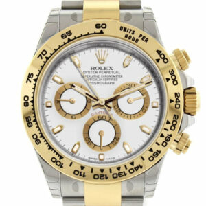 Cosmograph Daytona White Dial Stainless Steel And Gold Mens Watch 116503