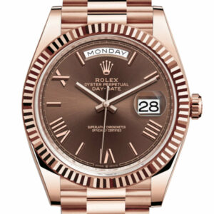 Day-date 40 President Chocolate Dial 18k Rose Gold Men's Watch 228235