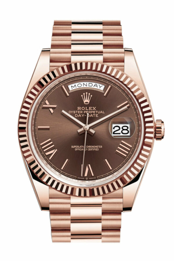 Day-date 40 President Chocolate Dial 18k Rose Gold Men's Watch 228235