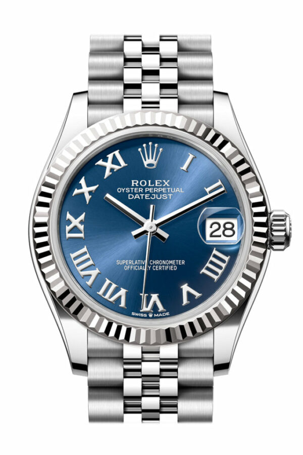 Datejust 31 Blue Roman Dial Fluted Bezel Jubilee Ladies Watch 278274 278274-0034