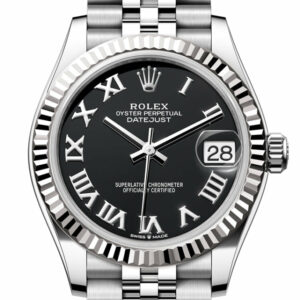 Datejust 31 Black Roman Dial Fluted Bezel Jubilee Ladies Watch 278274 278274-0002