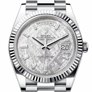 Day-Date 40 Meteorite 10 Diamonds Dial Fluted Bezel Platinum President Men's Watch 228236