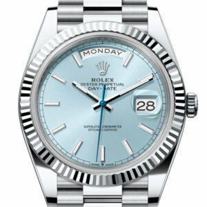 Day-Date 40 Ice-Blue Dial Dial Fluted Bezel Platinum President Men's Watch 228236