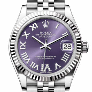 Datejust 31 Aubergine Dial Set Diamonds Roman Dial Fluted Bezel Jubilee Ladies Watch 278274 278274-0026