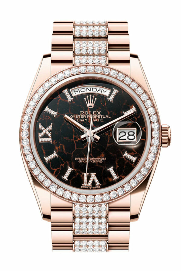 Day-Date 36 Eisenkiesel Dial Diamond Bezel 18K Everose Gold Diamond President Watch 128345RBR