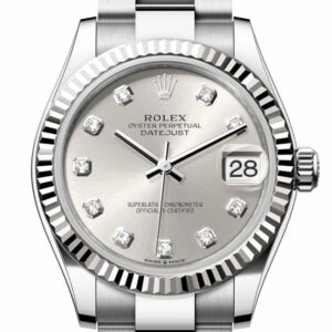 Datejust 31 Silver Diamond Dial Fluted Bezel Ladies Watch 278274 278274-0029