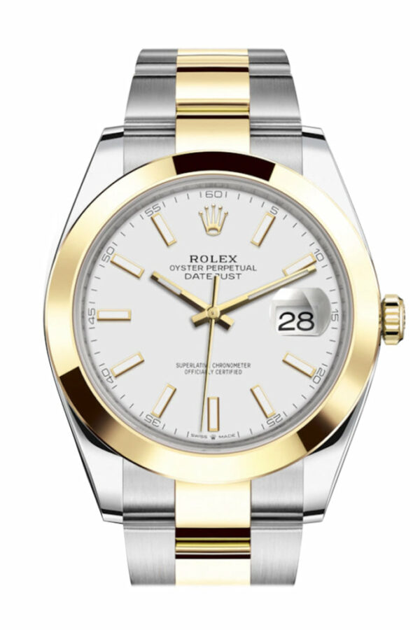  Datejust 41 White Dial Steel and 18K Yellow Gold Oyster Men's Watch 126303