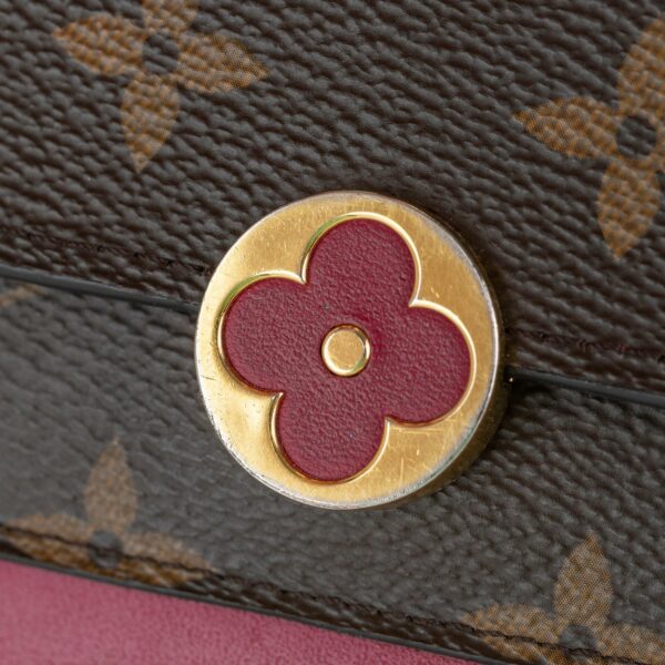 Brown LV Monogram Flore Wallet On Chain - Image 10