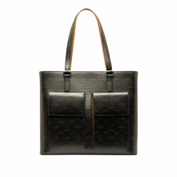 Gray LV Monogram Mat Wilwood Tote Bag