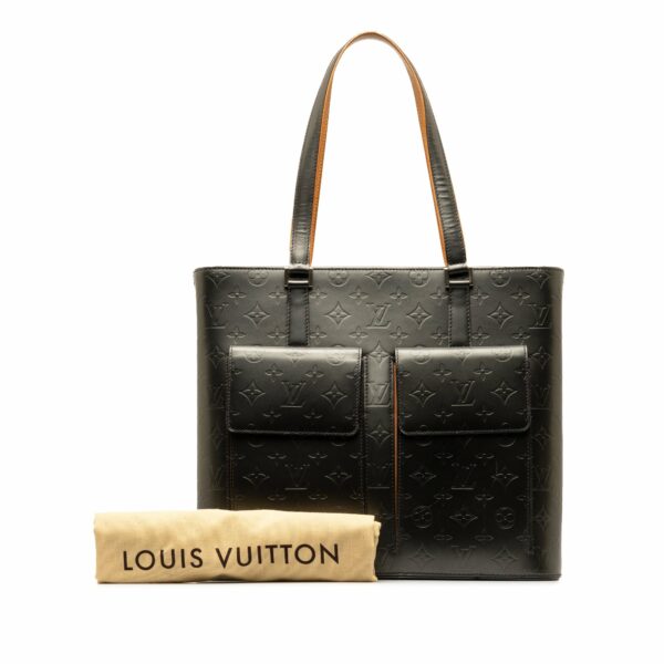 Gray LV Monogram Mat Wilwood Tote Bag - Image 16