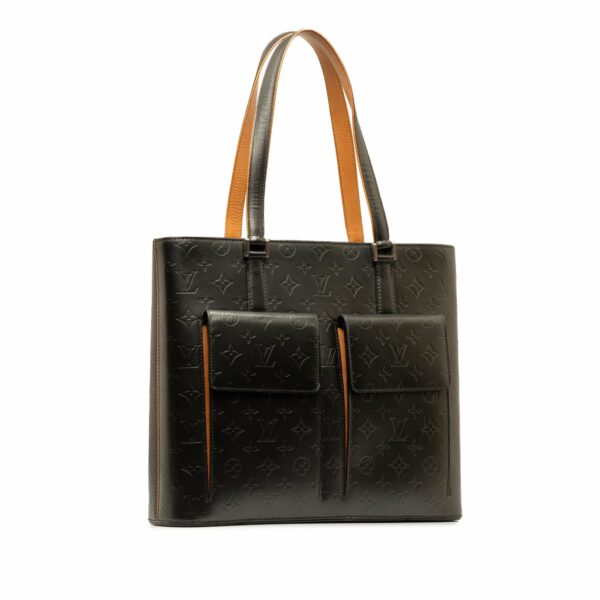 Gray LV Monogram Mat Wilwood Tote Bag - Image 2