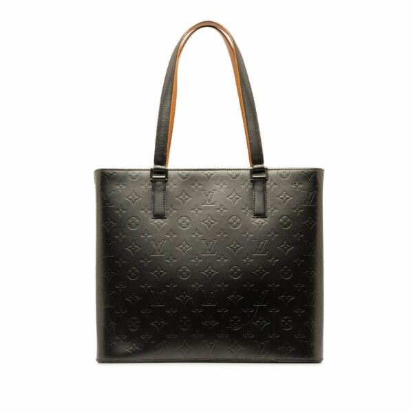 Gray LV Monogram Mat Wilwood Tote Bag - Image 3