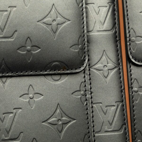 Gray LV Monogram Mat Wilwood Tote Bag - Image 8