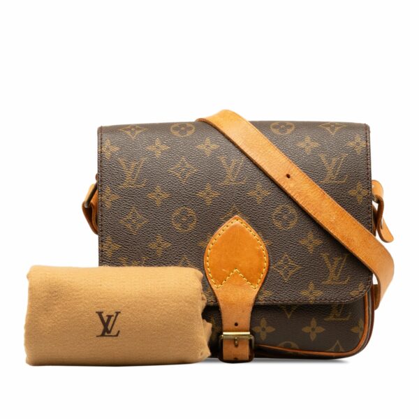 Brown LV Monogram Cartouchiere MM Crossbody Bag - Image 13