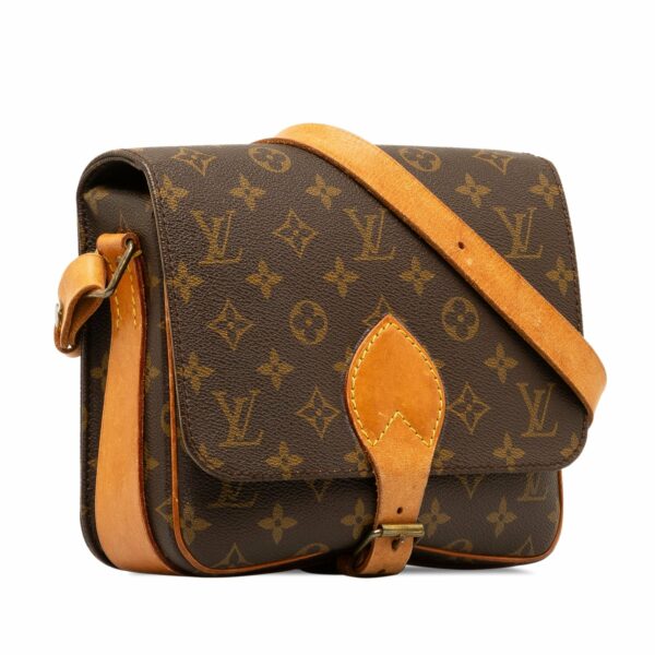 Brown LV Monogram Cartouchiere MM Crossbody Bag - Image 2