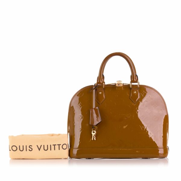 LV Alma PM Brown Monogram Vernis - Image 13